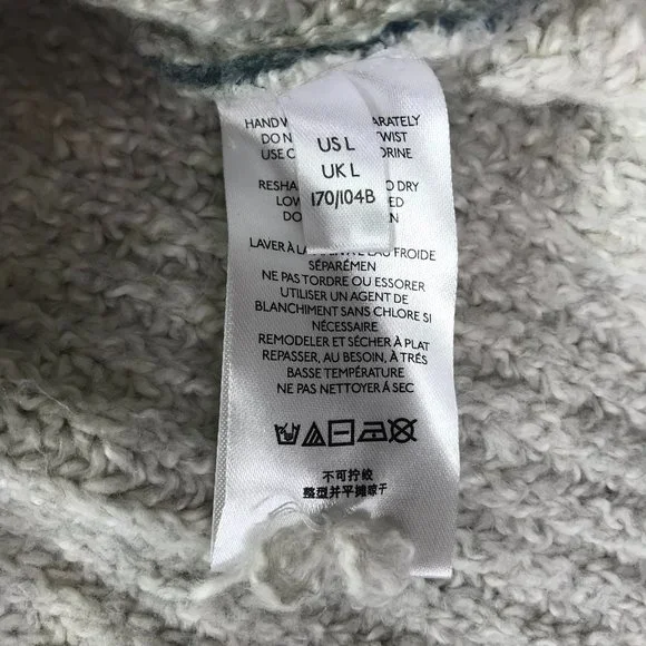 Pilcro Letterpress Anthropologie Sweater Long Sleeve, Cowl Neck Blue Cream Large - Picture 4 of 11